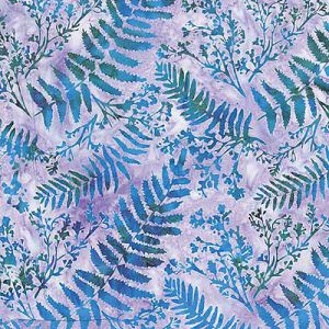 Bali Handpaints Batik Fabric: Fern Hydrangea | 