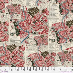 Eclectic Elements Palette fabrics, Red Map | 