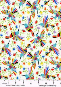 Mexicana fabric: Hummingbird Flowers (per 1/4 metre) | 