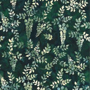 Bali Handpaints: Leaves Green (per 1/4 metre) | 