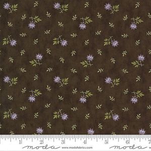 Mill Creek Garden Fabric: Tossed Flowers Earth Brown (per 1/4 metre) | 