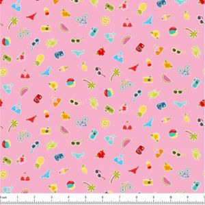 Pool Party fabric: Party Scatter Pink (per 1/4 metre) | 