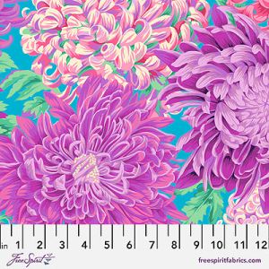 Kaffe Fassett Collective Fabric: Japanese Chrysanthemum Magenta (per 1/4 metre) | 