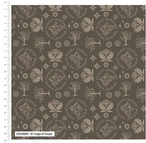 Lord of the Rings Fabric: Logo Taupe (per 1/4 metre) | 