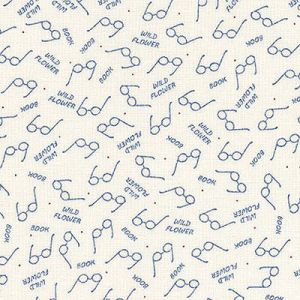 Lecien Country fabrics: Spectacles Blue (per 1/4 metre) | 