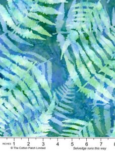 Bali Batik Handpaints Fabric: Ferns Hummingbird (per 1/4 metre) | 