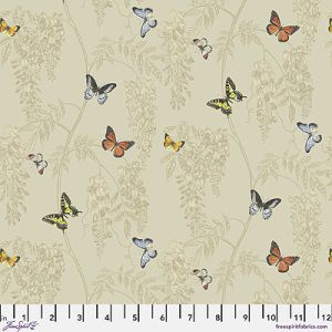 Woodland Blooms fabric: Wisteria and Butterfly Linen (per 1/4 metre) | 