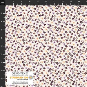 Ditsy Gardens fabrics: Stem Flowers on White | 