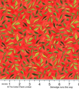 Modern Florals fabric: Leaf Sprigs, Orangey Red | 