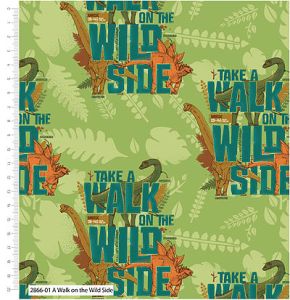 Blast from the Past fabric: A Walk on the Wild Side Green (per 1/4 metre) | 