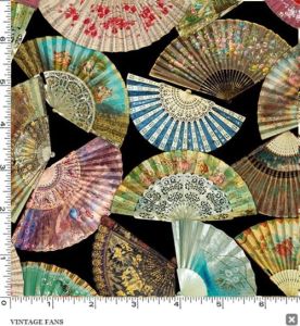 The Gilded Age fabric: Vintage Fans | 