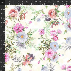 Briarwood fabric: Garden Roses Ivory (per 1/4 metre) | 