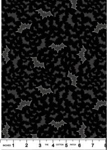 Castle Spooky Fabric: Bats on Black Lewis and Irene | 