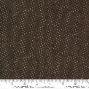 Mill Creek Garden Fabric: Diamond Stitches Earth Brown (per 1/4 metre) | 