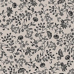 Halloween Fabric: Pumpkin Vine Grey (per 1/4 metre) | 