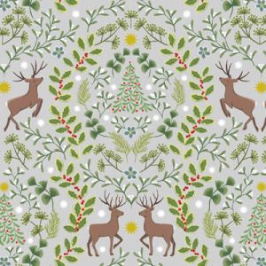 Noel Fabric: Noel Light Grey/Gold (per 1/4 metre) | 