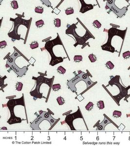 Oh! Sew Beautiful fabric: Sewing Machines on Parchment | 