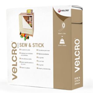 VELCRO® brand Sew and Stick Tape 20mm wide: Black (Box of 10m) | 