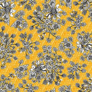 Show Me The Honey Fabric: Floral Yellow (per 1/4 metre) | 