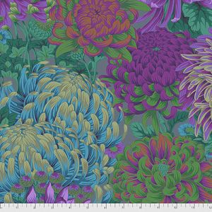 Kaffe Fassett Collective: Hokusai's Mums Green (per 1/4 metre) | 