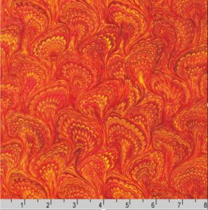 Library of Rarities fabric: End Papers Persimmon (per 1/4 metre) | 