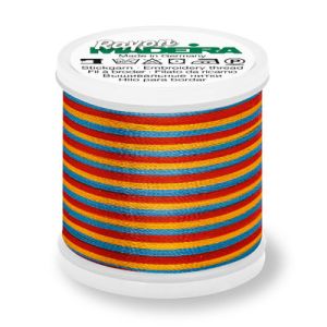 Madeira Rayon 40 Embroidery Thread 2142 Multi Colour Orange Red Blue | 