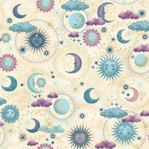 Luna Fabric: Cosmos, Cream | 