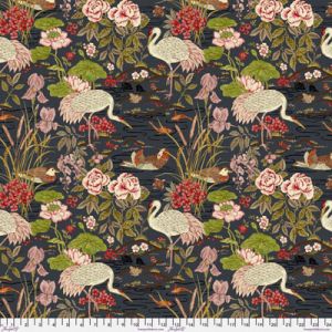 Sanderson Water Garden Fabric: Crane & Frog Multi | 