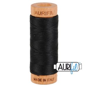 Aurifil 80 Cotton Thread 2692 Black 274m | 