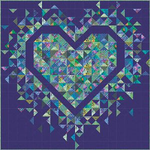 Exploding Heart Ocean Quilt Kit | 