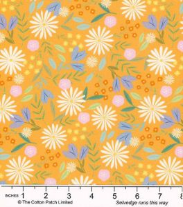 Sweet Spring Fabric: Easter Floral, Yolk | 