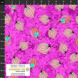 Colour Garden fabrics: Chinese Lanterns Seeds Purple | 