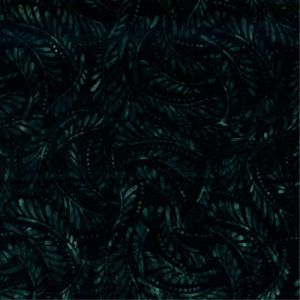 Mystic Vineyard Batik Fabric: Ferns Black | 