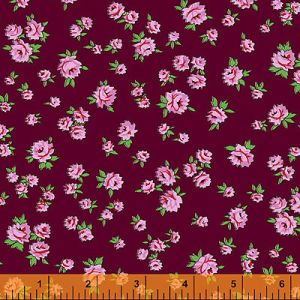 Posy Fabric: Little Roses Burgundy (per 1/4 metre) | 