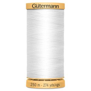 Gutermann Natural Cotton 50 Weight Thread 250m White | 