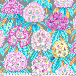 Philip Jacobs Fabric: Rhododendrons Grey (per 1/4 metre) | 