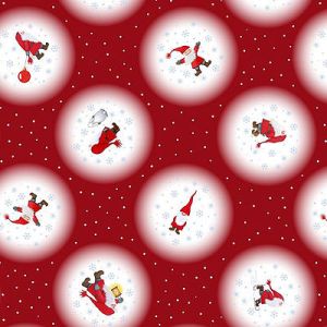 Keep Believing Fabric: Tomte Snowballs Red (per 1/4 metre) | 