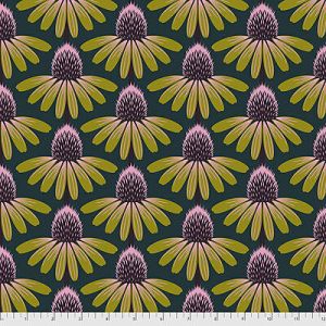 Love Always AM fabric: Echinacea Seaweed (per 1/4 metre) | 