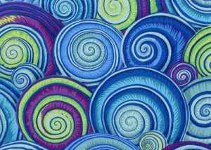 Philip Jacobs Fabric Spiral Shells Blue (per 1/4 metre) | 