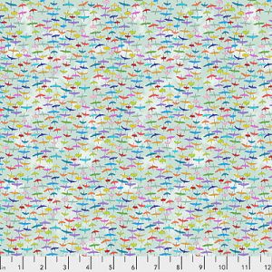 Migration Fabric: Siberian Cranes Aqua (per 1/4 metre) | 