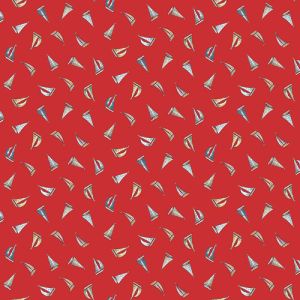 High Tide Fabric: Sail Away, Red | 