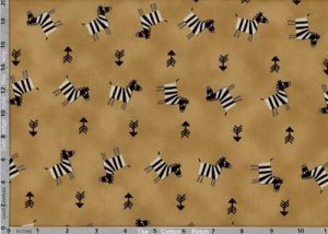 Zebras on Tan Fabric (per 1/4 metre) | 