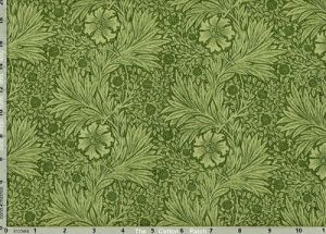 William Morris Kelmscott Fabric: Marigold Green (per 1/4 metre) | 