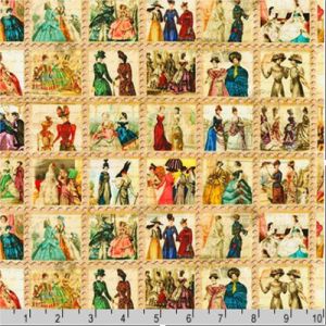 Library of Rarities fabric: Stamps Antique (per 1/4 metre) | 