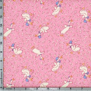 Spring Showers: Ducks & Numbers on Pink (per 1/4 metre) | 