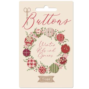 Tilda Creating Memories Buttons: Winter Reds and Greens | 