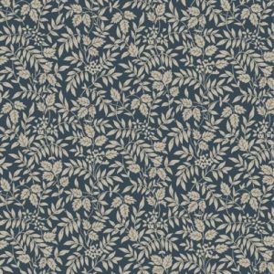 Nouveau fabric: Leaf Sprigs, Navy | 