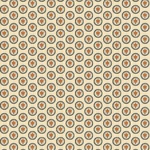 Hello Fall Fabric: Circle Flower Cream (per 1/4 metre) | 