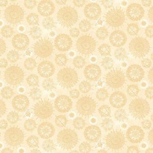 One S1ster Fabrics: Circle Flowers Cream (per 1/4 metre) | 