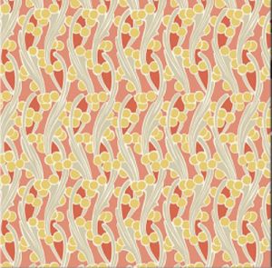 Fleur Nouveau fabric: Seaweed Orange (per 1/4 metre) | 